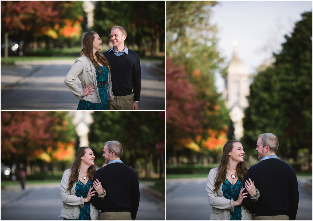 notre dame engagement session on campus 